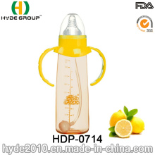 Bouteille en plastique de alimentation de bébé de la vente chaude 260ml BPA libre pp, bouteille en plastique adaptée aux besoins du bébé de lait de bébé (HDP-0714)